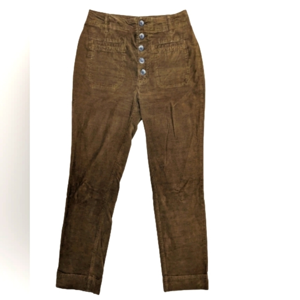 Free People If You Love Something high waisted corduroy cropped pants size 0